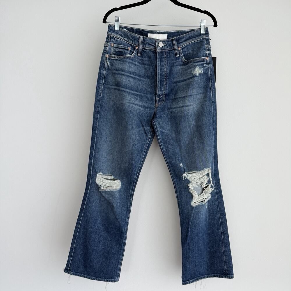 Mother Jeans Womens 29 The Tripper Dark Wash Distressed Your Treat Or Mine - Picture 2 of 13